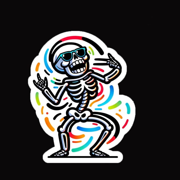 Dancing Skeleton Vibing by ManyMelany