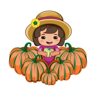 Girl with pumpkins T-Shirt