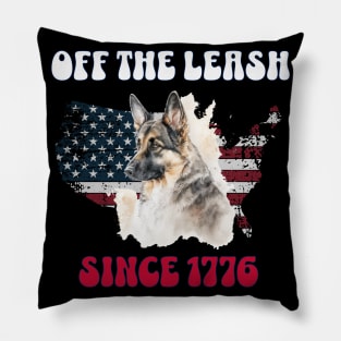 4th of July Independence Day Funny Design for Dog Lovers Pillow