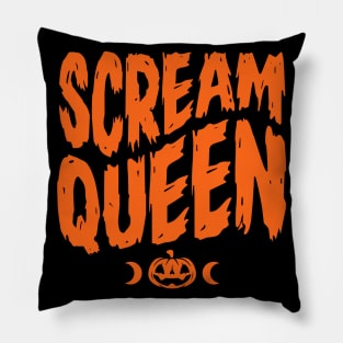 Scream Queen - Pumpkin Orange - Halloween - Graphic Pillow