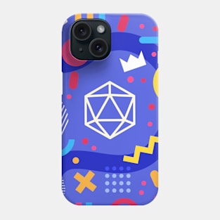 Polyhedral Dice Set Memphis Design Purple Tabletop RPG Phone Case