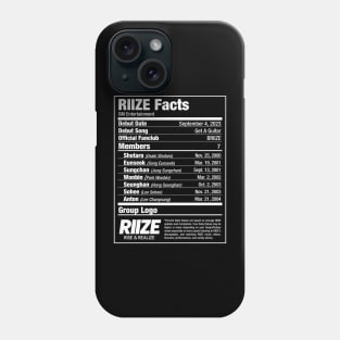 RIIZE Nutritional Facts Phone Case