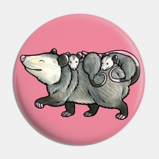 Opossum with babies Pin