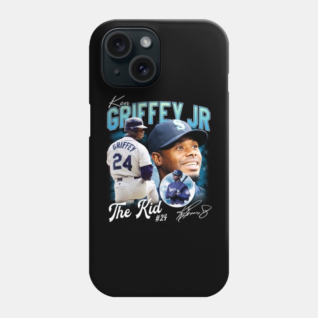 Ken Griffey Jr The Kid Basketball Legend Signature Vintage Retro 80s 90s Bootleg Rap Style Phone Case by CarDE