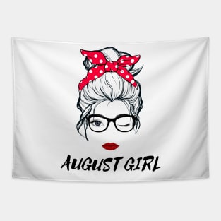 August Girl Woman Lady Wink Eye  Face Birthday Gift Tapestry