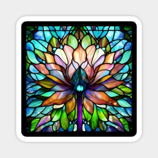 Stained Glass Lotus Flower Magnet