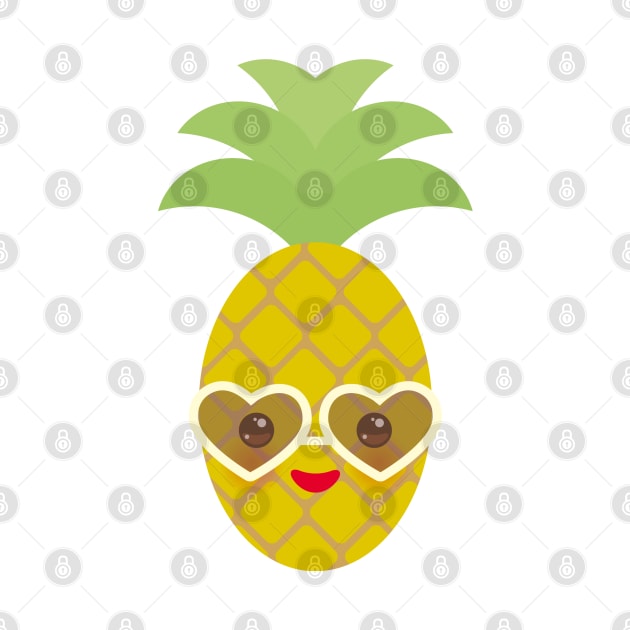 Cute pineapple with sunglasses by EkaterinaP