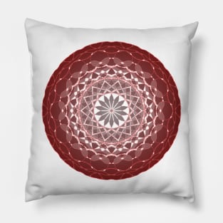 Peculiar Floral Pattern-Maroon Mandala Intricate Patterns Symmetrical Design -Koralle Pillow