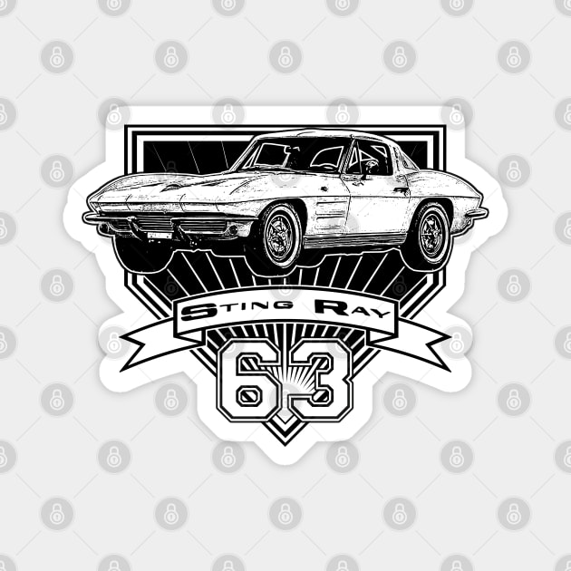 1963 Corvette Stingray Magnet by CoolCarVideos