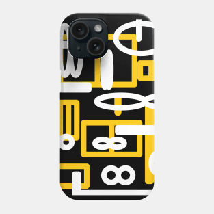 Yellow and black geometric abstract art design Phone Case