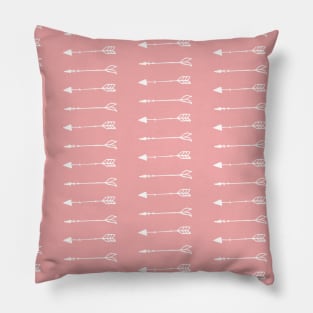 Arrow Pattern Pink Background Pillow