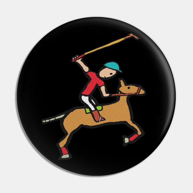 Polo Playing Horse and Rider Pin by Mark Ewbie