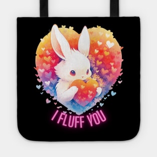 I Fluff You Cute Love Bunny Easter Valentine Tote