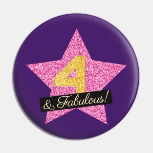 4th Birthday Gifts Women Fabulous - Pink Gold Pin