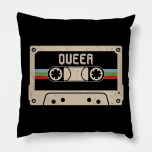 Personalized Queer Name Birthday Vintage Cassette Tape Pillow