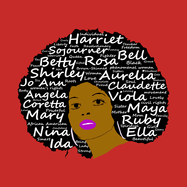 Black History Month Powerful Women in Natural Hair Afro Art by PoetandChef