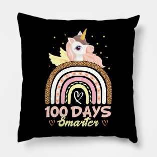 100 Days of School Colorful  Unicorn Lovers Gift For Kids Students And Teacher Pillow