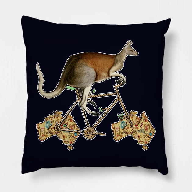 Australian Kangaroo Biker Pillow by BicycleStuff