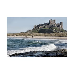 Waves coming ashore near Bamburgh Castle, Northumberland, UK T-Shirt