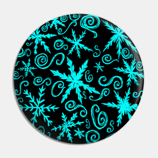 Snowing (Black Background) Pin