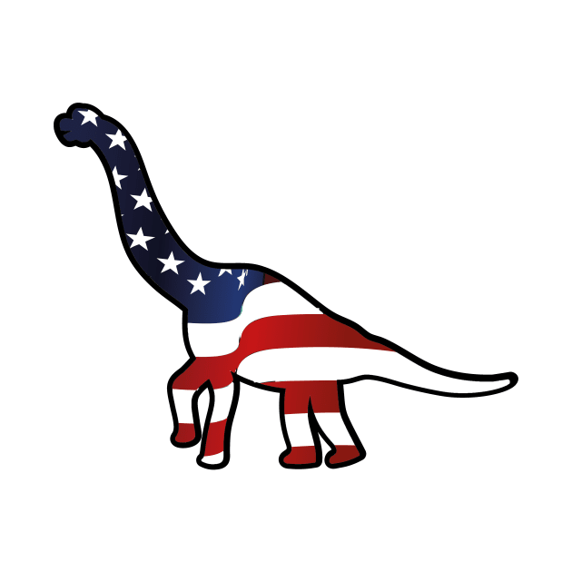 American Flag Funny Dinosaurs by macshoptee