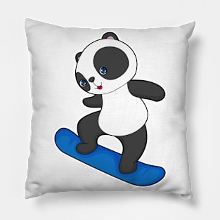 Panda Snowboard Winter sports Pillow