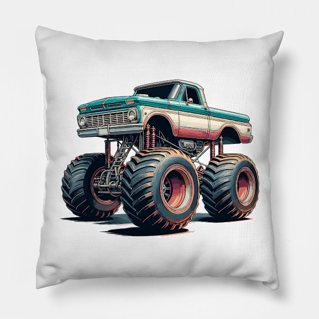 Monster Truck Pillow by Vehicles-Art