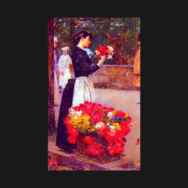 'Flower Girl' by Childe Hassam REMASTERED TECHNICOLOR by FineArtMaster