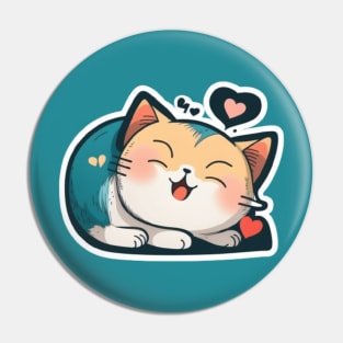 Sleepy Cat Valentine's Day Pin