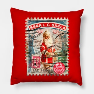 Santa Claus postal stamp#2 Pillow