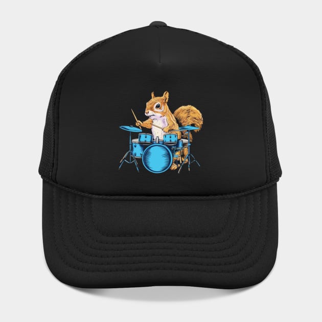 Squirrel Playing Drums Funny Drummer Gift by OscarTheWorstCreator