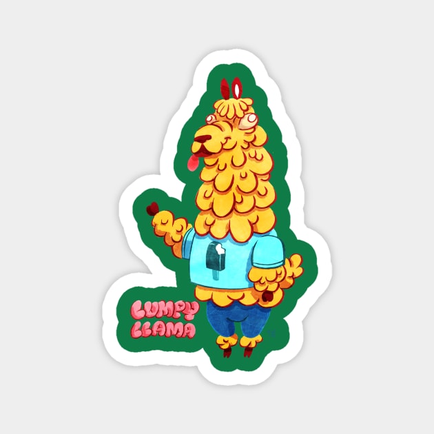 Lumpy Llama Magnet by washburnillustration