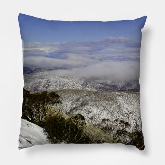 Cloud on the mountainside Pillow by jwwallace