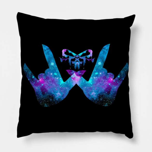 Galaxy Hand Design 2 Pillow by Starby