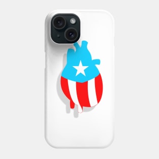 Puerto Rican Flag Heart Realistic Design Phone Case