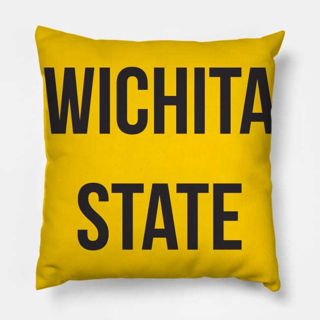 Wichita State (black) Pillow by EMP