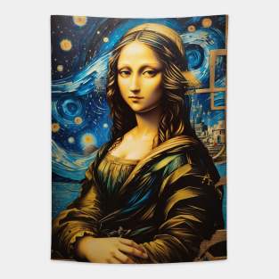 Modern Mona Lisa v2 Tapestry