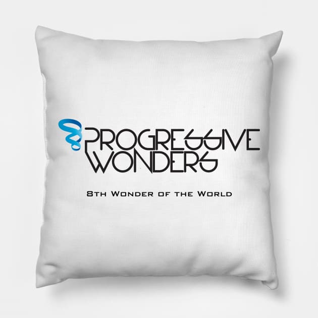 Progressive Wonders - White Pillow by promo.klu16@gmail.com