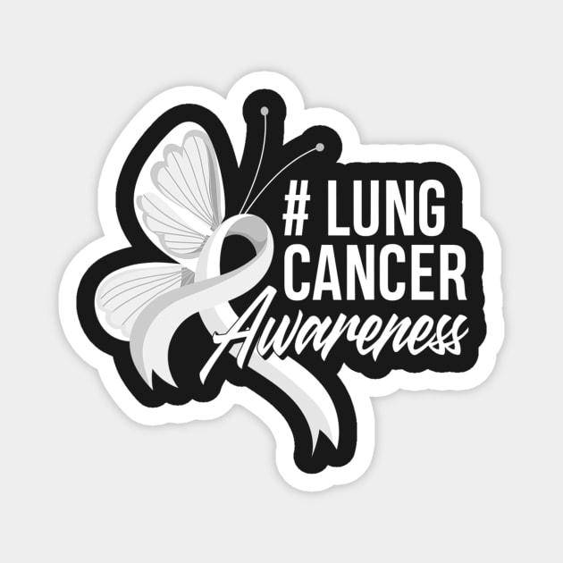 Awesome White Ribbon Support Lung Cancer Awareness Magnet by CarolIrvine