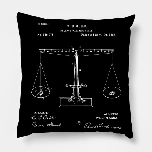 Balance weighing scale 1885 Lawyer Gift Pillow by Anodyle