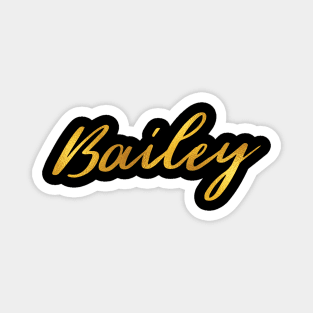 Bailey Name Hand Lettering in Faux Gold Letters Magnet