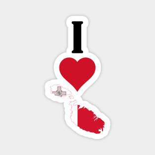 I Heart Malta Vertical I Love Maltese National Flag Map Magnet