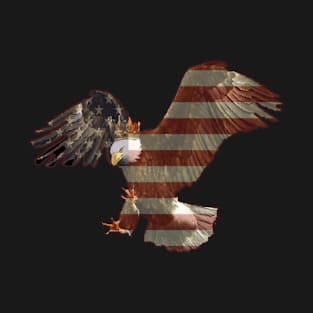 bald eagle with crown and usa flag T-Shirt