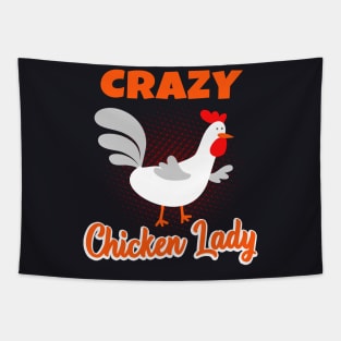 Crazy Chicken Lady Tapestry