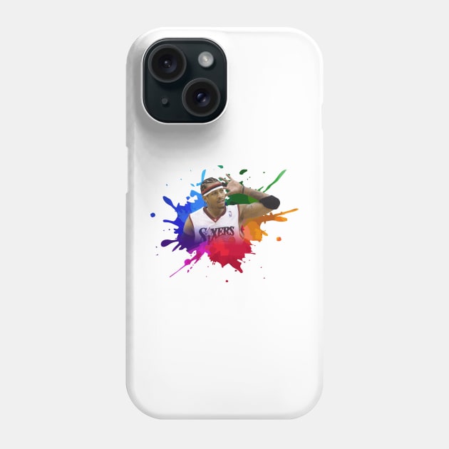 ALLEN IVERSON WITH COLOR SPLASH PAINTING Phone Case by MufaArtsDesigns