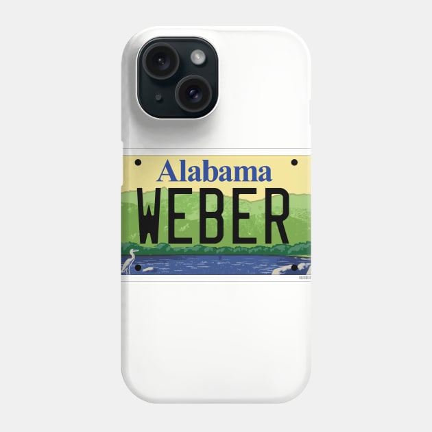 Alabama Weber grill vanity license plate Phone Case by zavod44