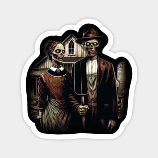 American Gothic - Vintage Zombie  Art Magnet