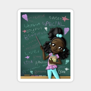 Black Girl and Positive Words Magnet