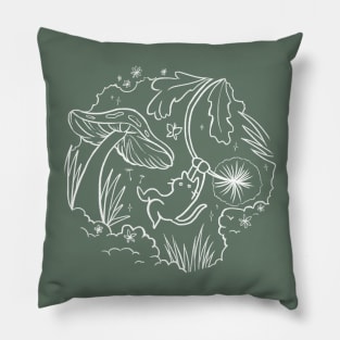 owie swinging through nature Pillow