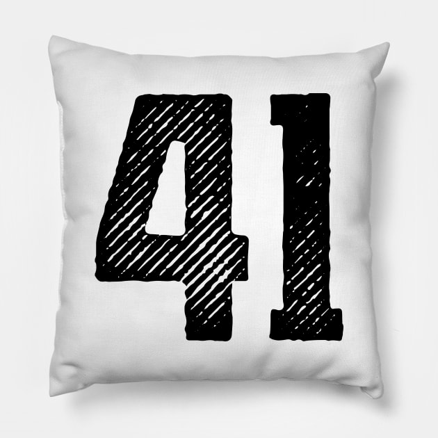 Rough Number 41 Pillow by colorsplash